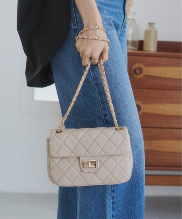 WEGO 【ANGIE VINTAGE】キルティングショルダーBAG ベージュ