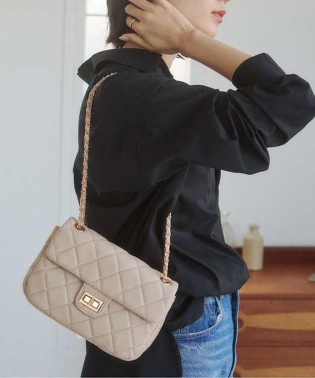 WEGO 【ANGIE VINTAGE】キルティングショルダーBAG ベージュ