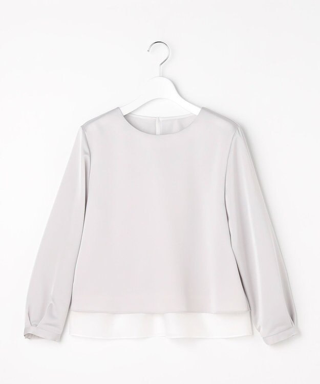 J.PRESS LADIES L ハンマーサテン カットソー ライトグレー系