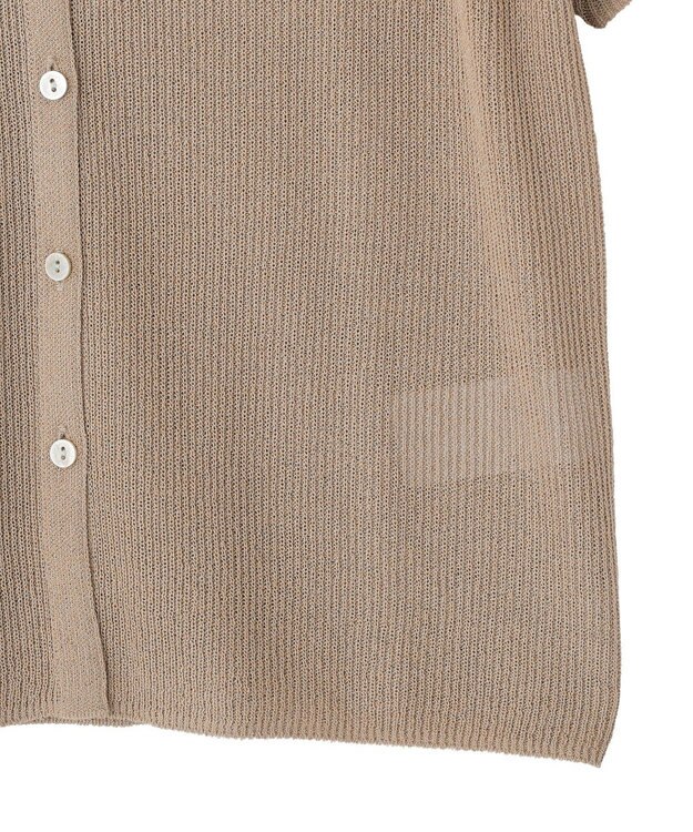 AMERICAN HOLIC 襟付きスキッパー半袖ニットポロ Beige