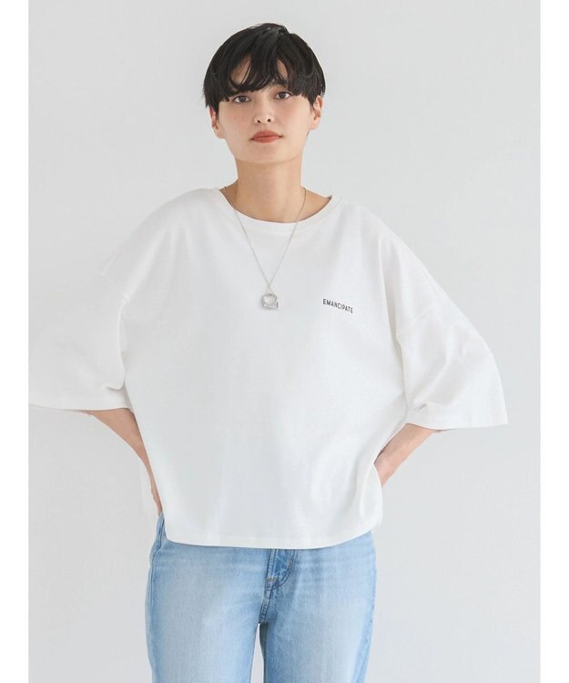 AMERICAN HOLIC バックギャザーロゴカットプルオーバー Off White