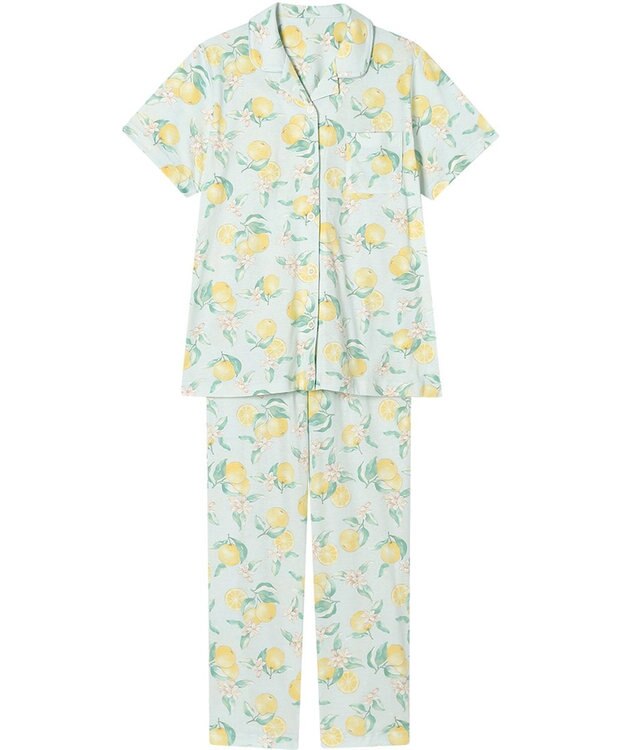 Wing パジャマ 綿100%(本体) 天竺素材 5分袖 半袖 長ズボン レディース EP8046 ウイング／ワコール メロン