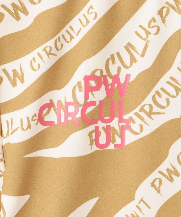 PW CIRCULUS 【UVカット / 吸水速乾 / 伸縮性抜群】【WOMEN】ゼブラ柄モック T ゴルフウェア レディース ベージュ系5