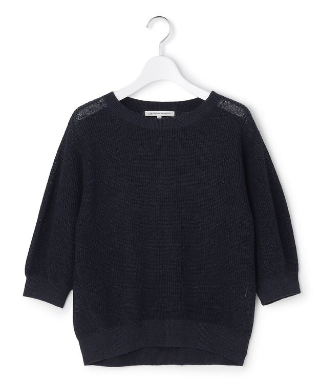 23区 S 【先行予約】ピュアリネン パフスリーブ ニット ネイビー系