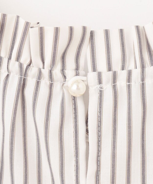 ANY 【UVカット/吸水速乾/抗菌防臭】エニィファンクション ノースリブラウス オフ×ブラウンストライプ