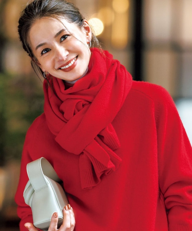 UNFILO 【WEB限定】カシミヤブレンド ストール レッド