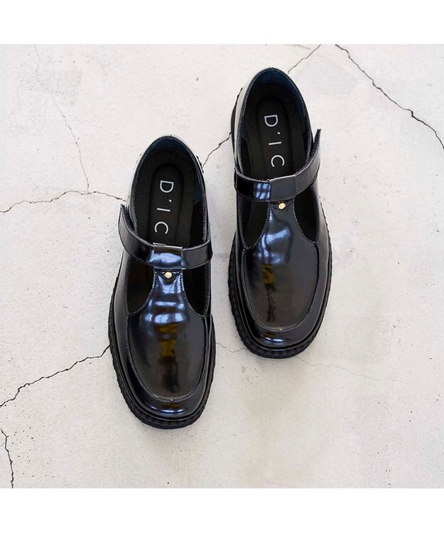 MODE ET JACOMO <D'ICI>Tストラップローファー ブラック