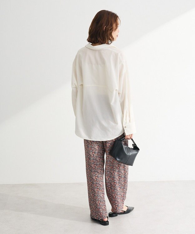 Green Parks 金ボタン裾ドロストシャツ Off White