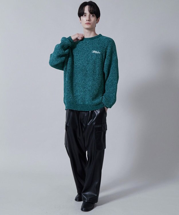 WEGO ベロアモールワンポイントプルオーバー ブルーその他