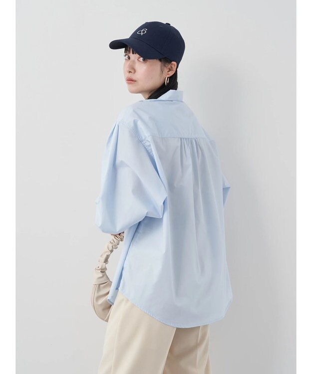 earth music&ecology 袖タックブラウス Sax