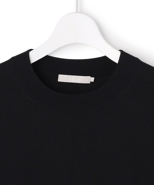 ICB 【先行予約】VIS/NYハイゲージ バイカラーニットT ブラック×ロイヤルブルー配色