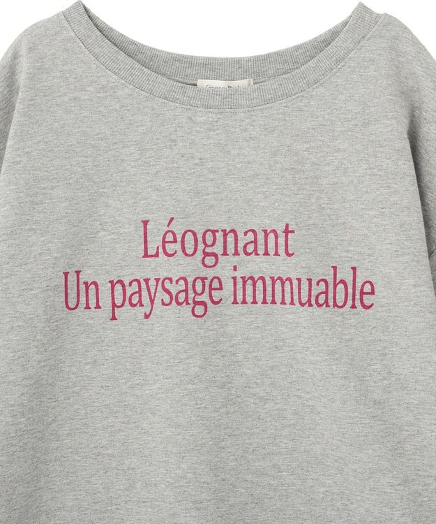 Green Parks 七分袖ロゴ裏毛プルオーバー Gray Mixture