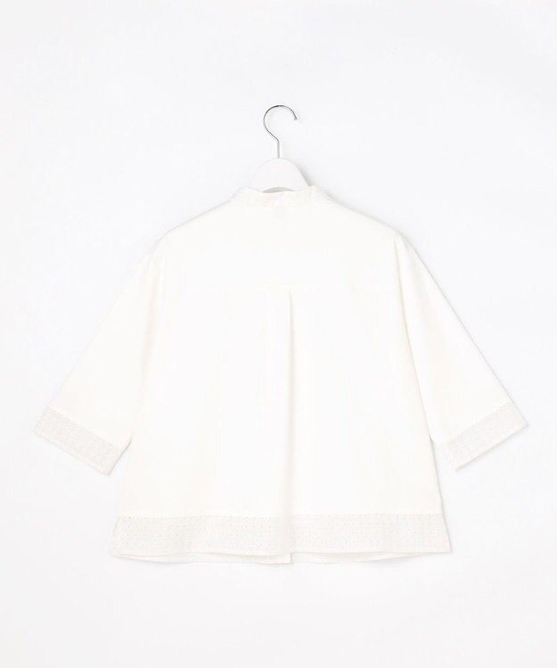 J.PRESS LADIES エンブロコンビ シャツジャージー バンドカラー カットソー ホワイト系