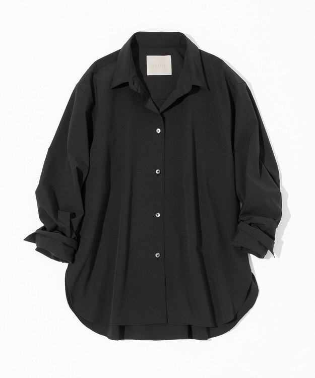 UNFILO 【MAG×スタイリストコラボ】イージーケアシャツ×ラメIラインスカート ブラック×ブラック