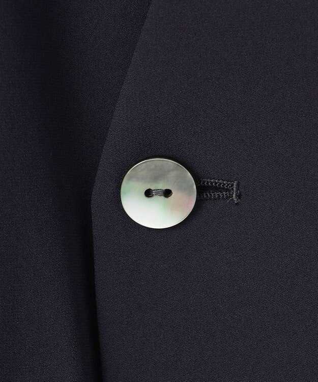 uncrave バックサテンジョーゼット ノーカラージャケット ネイビー