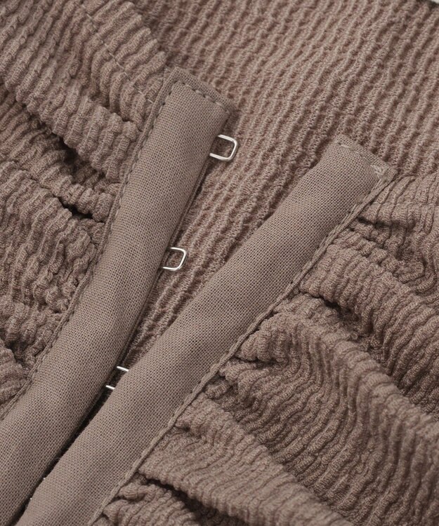 earth music&ecology フロントホックシャーリングトップス Mocha