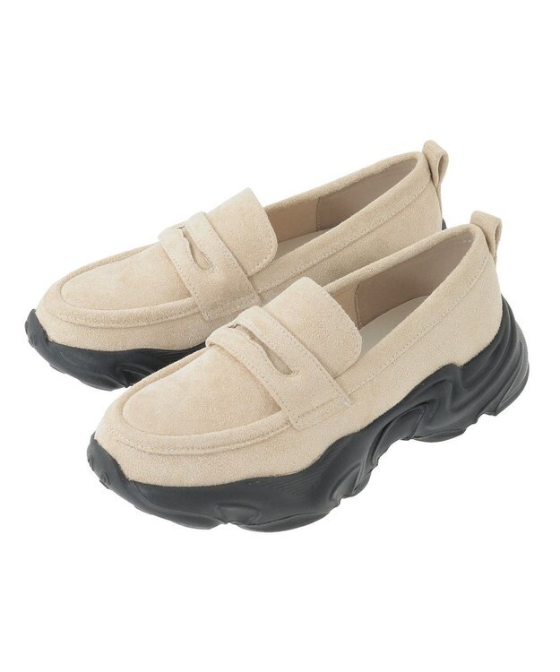 earth music&ecology 【軽量】スニーカーローファー Beige