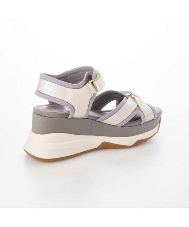 ing <ing>厚底スポーツサンダル パープルコンビ