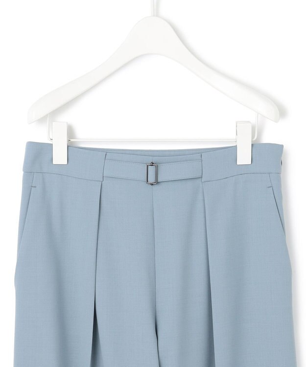 ICB 【洗える】ウール2WAYストレッチ ワイドストレートパンツ ブルーシェイド系