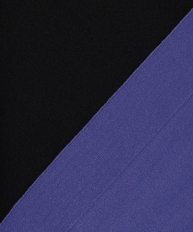 ICB 【先行予約】VIS/NYハイゲージ バイカラーニットT ブラック×ロイヤルブルー配色