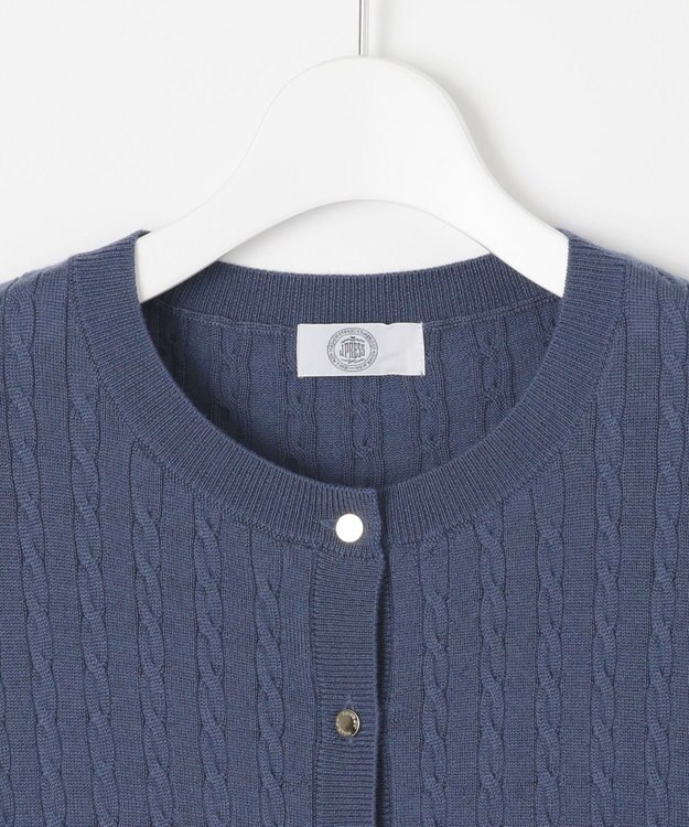 J.PRESS LADIES 【洗える】KNIT BASIC ミディ丈 カーディガン ダルブルー系