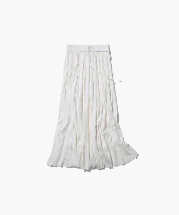 ATON RECYCLED FRESCA COTTON | フレアリブスカート WARM WHITE