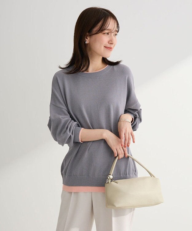 Green Parks アンチピリング前後２Ｗａｙニットカーディガン Gray