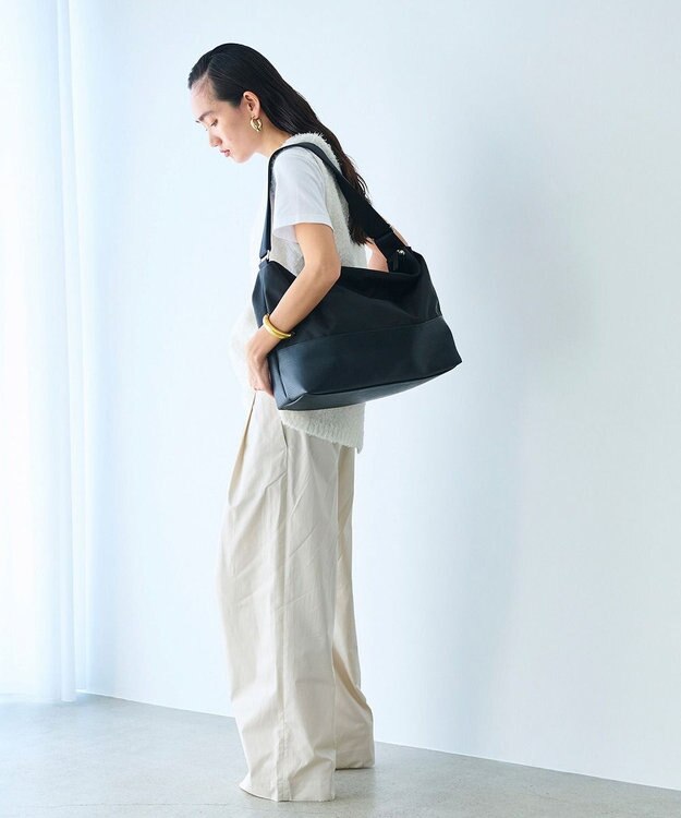 TOPKAPI 【Breath TOPKAPI】RIPPLE リプル エコナイロン コンビ ビッグ ショルダー バッグ ブラック