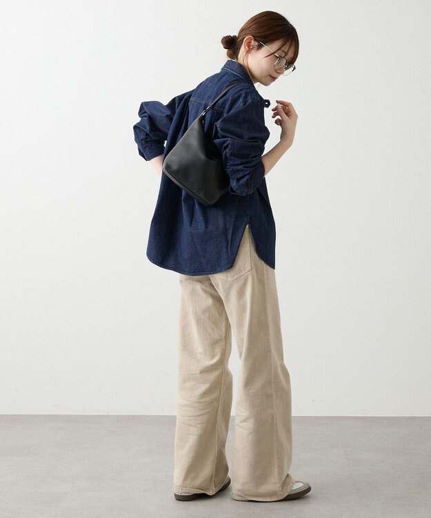 russet 《3/4～価格改定》ソフトレザーシンプルショルダーバッグ(CE-1328-WEB) Black2