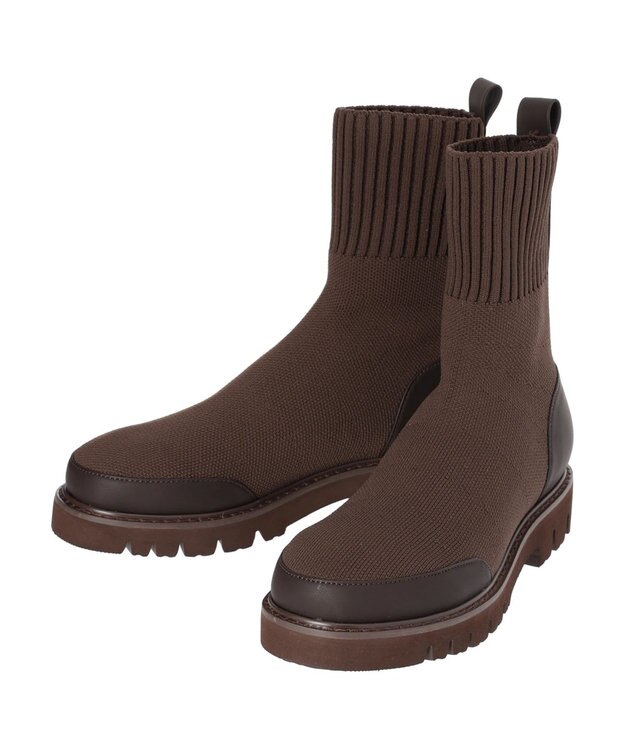 AMERICAN HOLIC ニットショートブーツ Brown