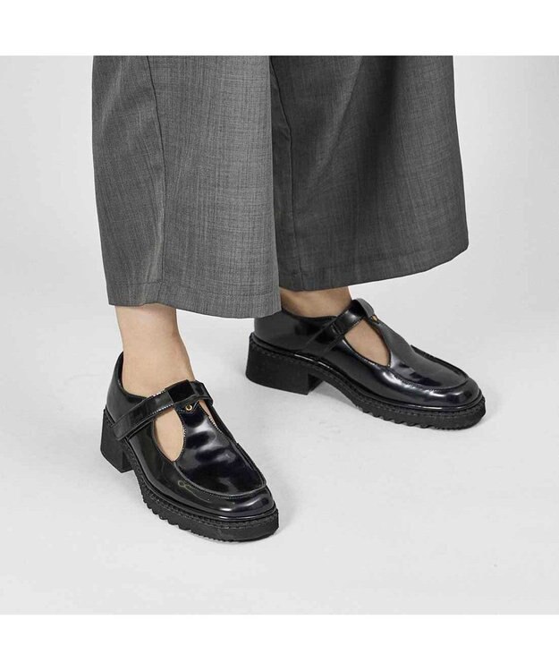 MODE ET JACOMO <D'ICI>Tストラップローファー ブラック