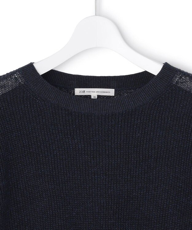 23区 S 【先行予約】ピュアリネン パフスリーブ ニット ネイビー系