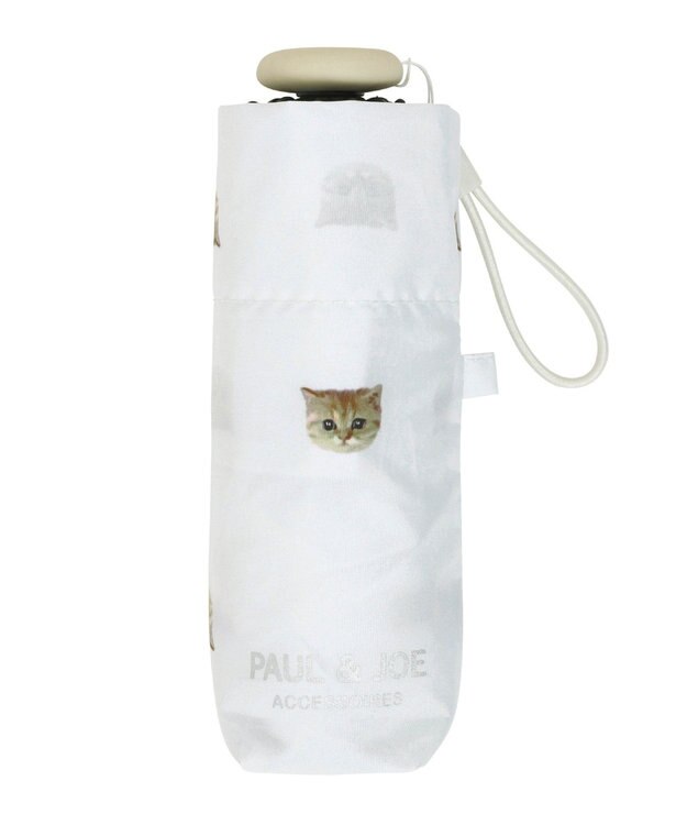 MOONBAT 【UVカット/コンパクト】ポール & ジョー (PAUL & JOE ACCESSOIRES) 折りたたみ雨傘 ドットヌネット ホワイト