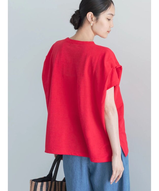 Te chichi 【接触冷感】ショルダータックTシャツ レッド
