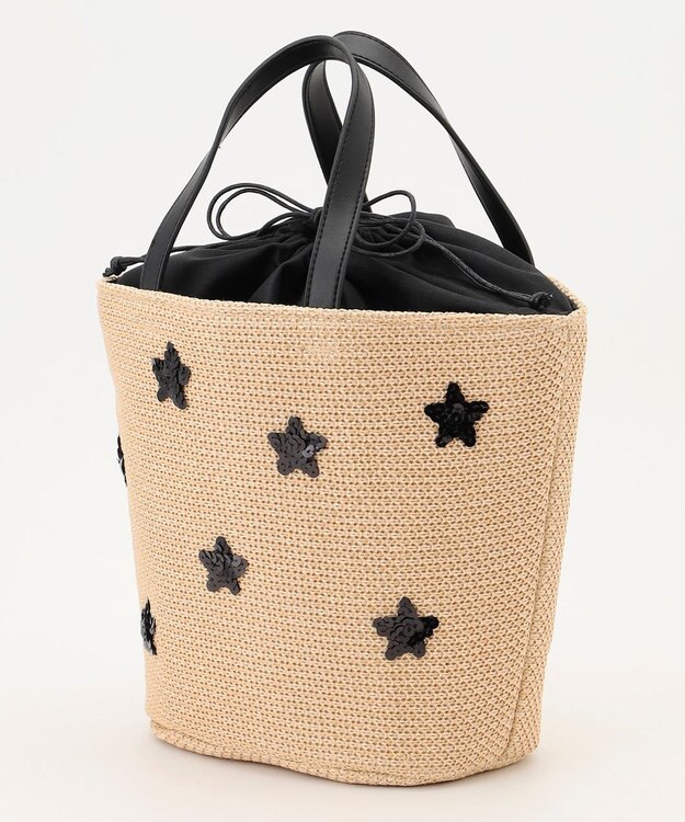 組曲 スパンコールカゴバッグ ブラック系