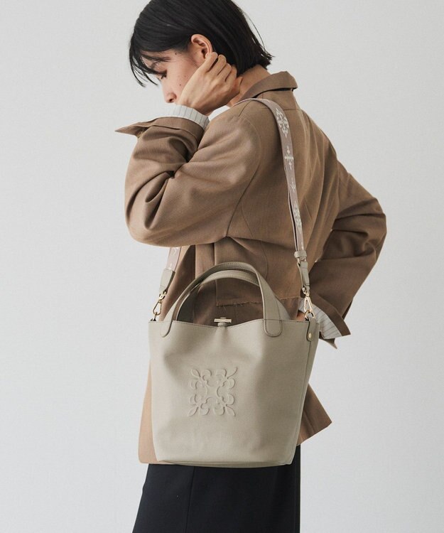 russet 《WEB限定》ソフトレザー2WAYミニトートバッグ(CE-1672-WEB) GrayBeige