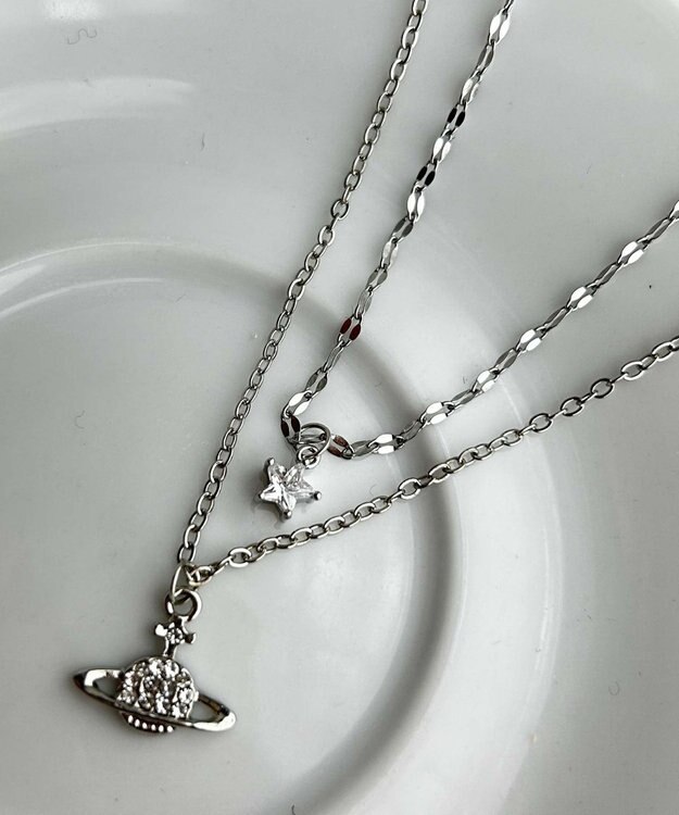 WEGO L2連ムーンキラキラネックレス 柄1