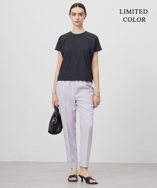 ICB L 【新色追加・WEB限定カラーあり・接触冷感・UVケア・速乾・防シワ・洗える】 FluidBackSatin  ドロストパンツ パールグレー系［WEB限定］