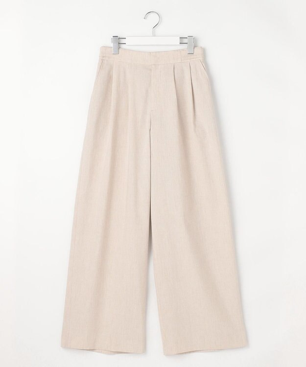 自由区 【SHIHOさん着用・セットアップ対応】リネンストレッチワイド パンツ フラックス