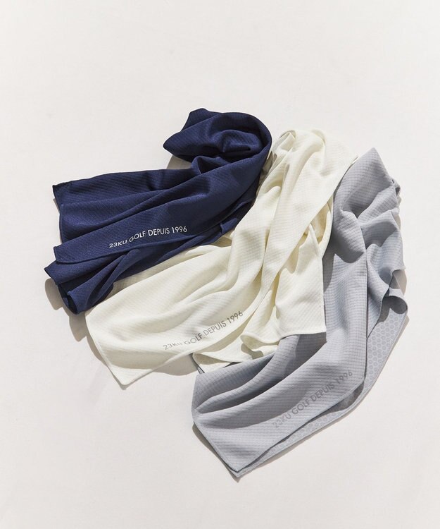 23区GOLF 遮熱/UV/気化熱冷却【UNISEX】クール タオル ライトグレー系