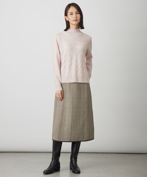 J.PRESS LADIES S 【リバーシブル】リバーチェック スカート ベージュ系