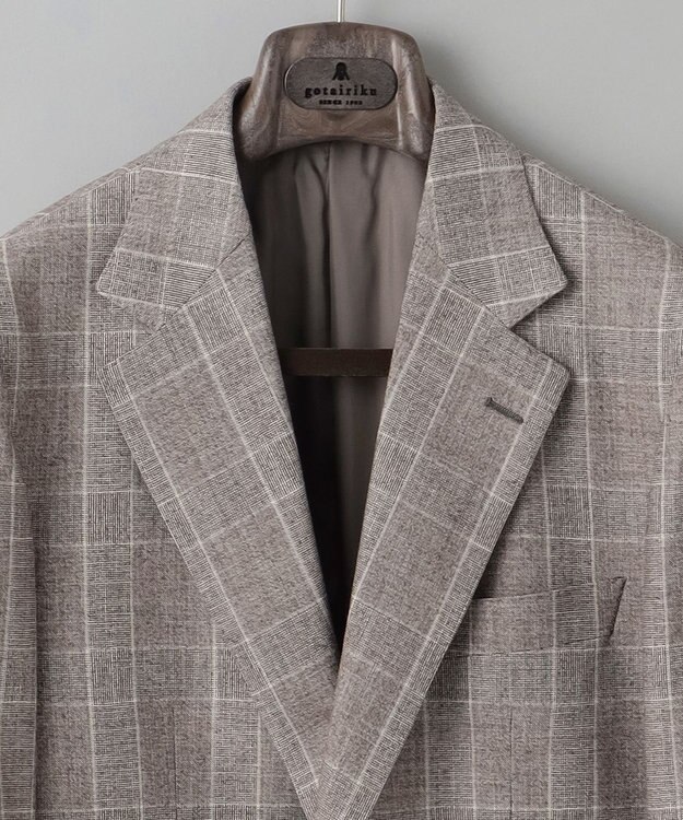 GOTAIRIKU 【CANONICO/カノニコ】サキソニーウールコットンブレンド ジャケット_ブラウンチェック ブラウン×グレンチェック