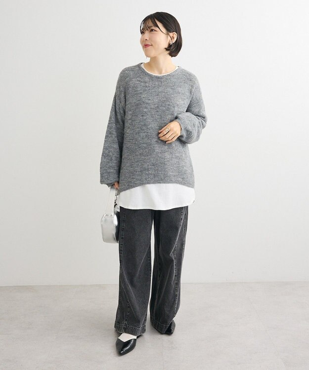 Green Parks ライトデニムイージーバギーパンツ Black