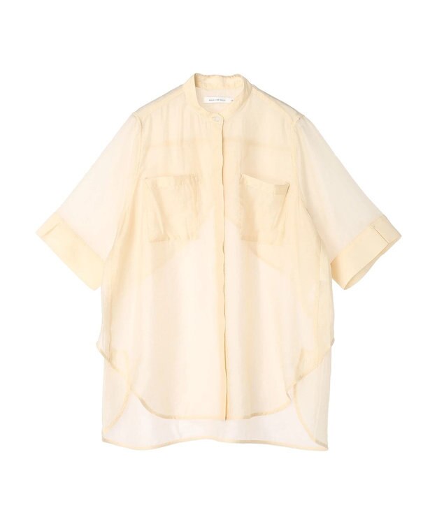 AMERICAN HOLIC シアーバックフレアＷポケットシャツチュニック Ivory