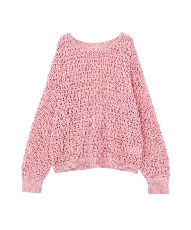 earth music&ecology メッシュニットプルオーバー Pink