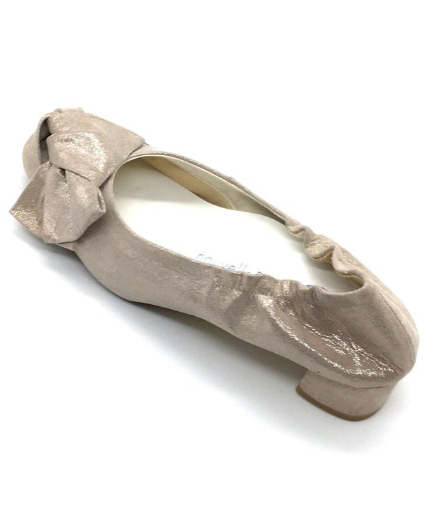 nouvelleRobe Oū 新色追加【本革・高反発】Heel Round Ribbon ヒールパンプス ベージュメタリック