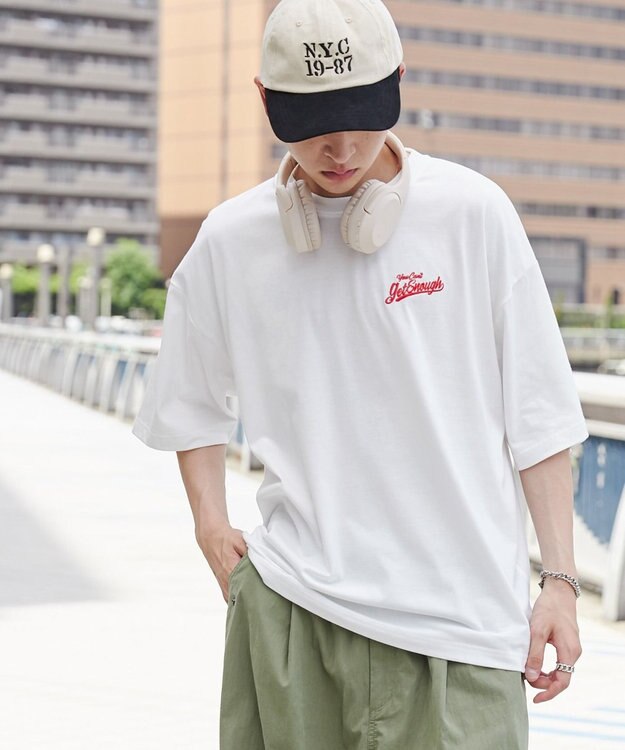 WEGO フードキャラ発泡プリントT ホワイト