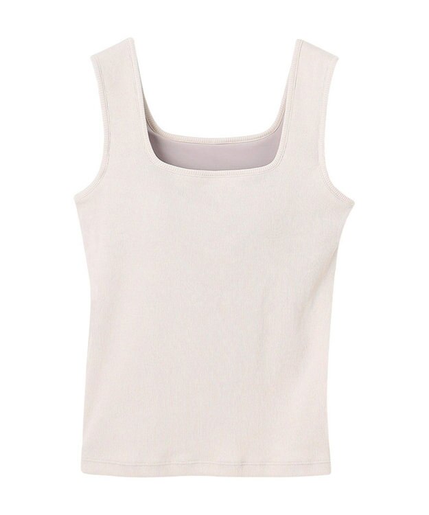 ICB 【洗える】【OUR WACOAL コラボ】カップイン スクエアネック タンクトップ トープ系