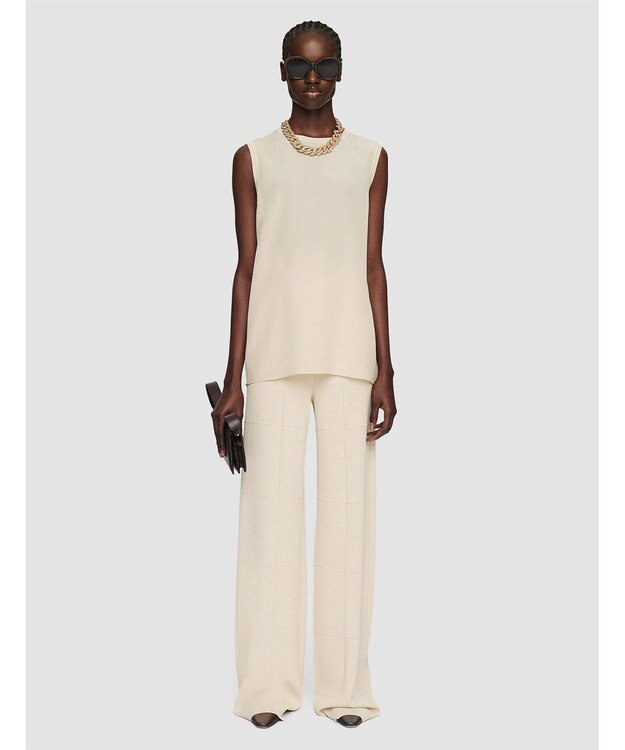 JOSEPH クレープ  ド  ソワ　スリーブレス Oat