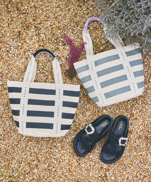 TOCCA 【WEB＆一部店舗限定】DANCING TOCCA BORDERTOTE トートバッグ ブラック系